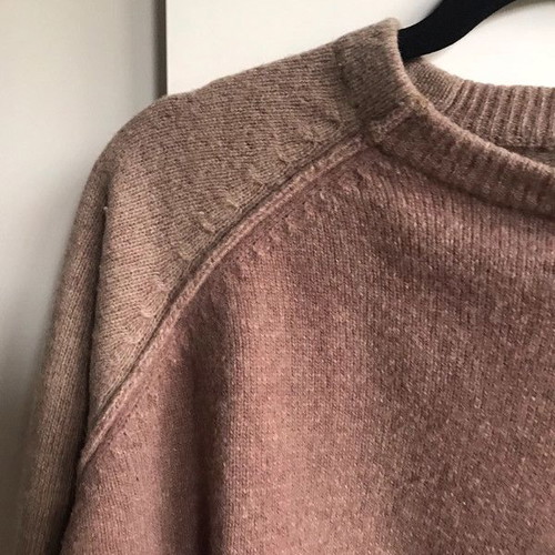 NewMan men's sweater used 100% wool brown XL
