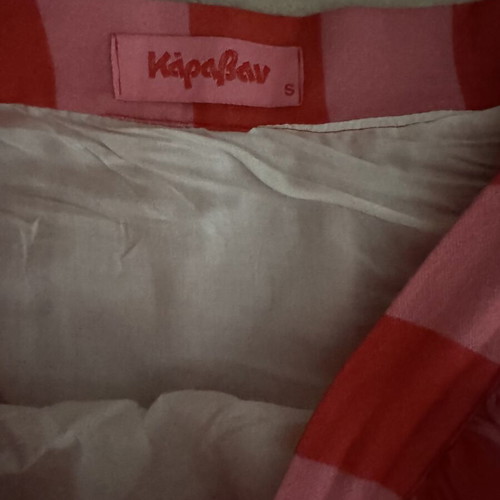 Karavan skirt with red stripes and floral border