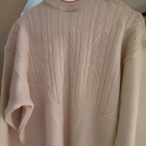 Lacoste Sweater XL 100% Wool Like New White Original