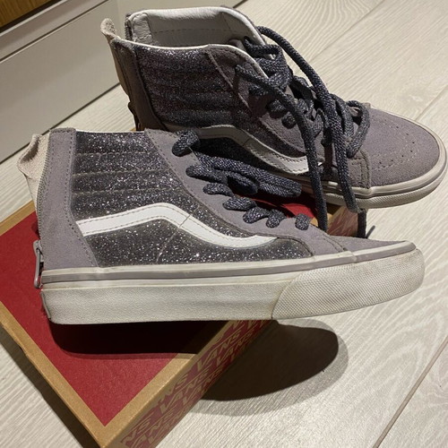 Vans gray suede boots with glitter like new, size 31