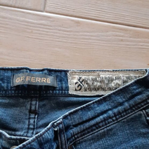 Versace pants with small flare, authentic, like new, blue, size M