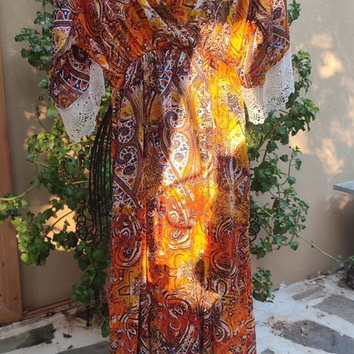 Zic Zac Long Dress with Paisley Pattern New, Size S/M