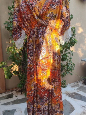 Zic Zac Long Dress with Paisley Pattern New, Size S/M