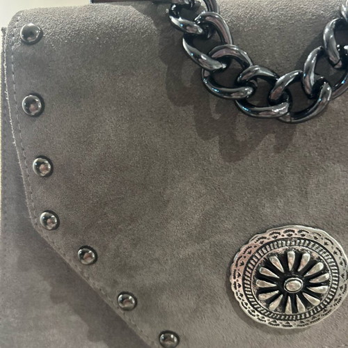 Bonendis crossbody bag gray suede like new