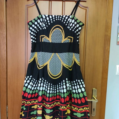 Dress with straps like new, multicolored, size L