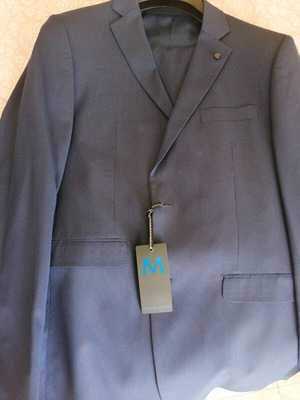 Master Tailor suit new, slim fit, blue, size 52-48