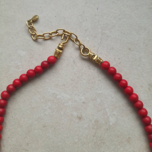 Beaded handmade necklaces like new, white and red