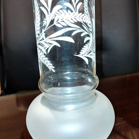 Lamp glass 5Φ new, 22 cm height, frosted and clear