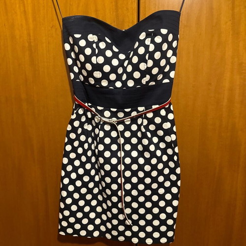 Strapless polka dot dress used, size small
