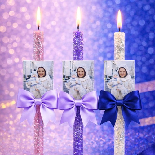 Candles with personalized magnet new, made of natural beeswax