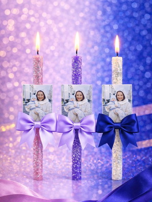 Candles with personalized magnet new, made of natural beeswax