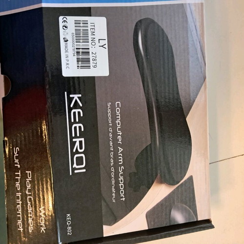 Office armrest base used, black plastic