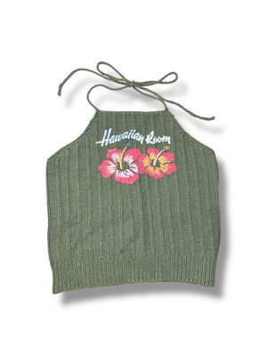 Halter top Hawaiian room Benetton green like new