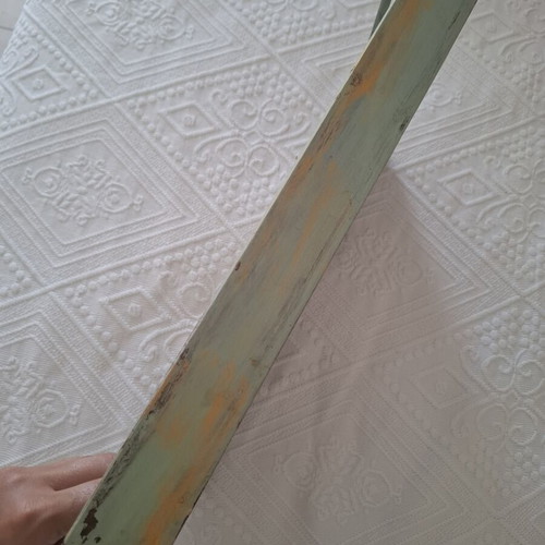 Wooden vintage tray shabby chic dusty mint handmade