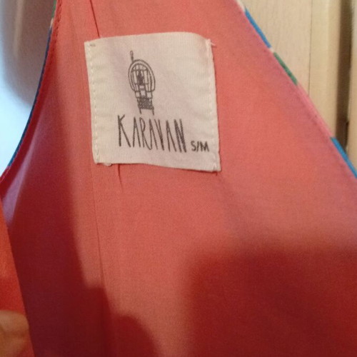 Karavan dress with side zipper, blue and colorful