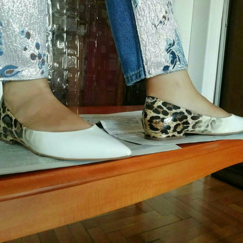 Kurt Geiger ballerinas like new, leopard print with pointed white toe