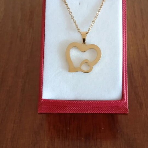 Heart pendant stainless steel gold color new