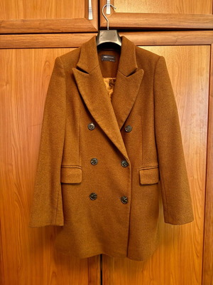 Marks & Spencer wool coat used, tan, size small