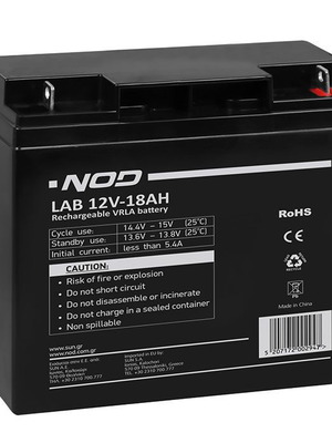 Μπαταρία μολύβδου NOD LAB 12V-18AH κατόπιν παραγγελίας