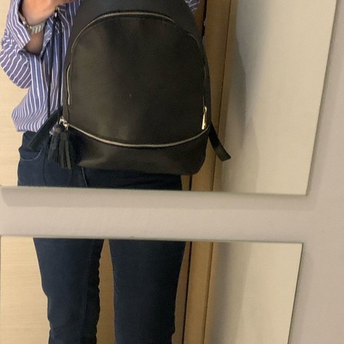Black backpack used with 2 external and 1 internal pocket