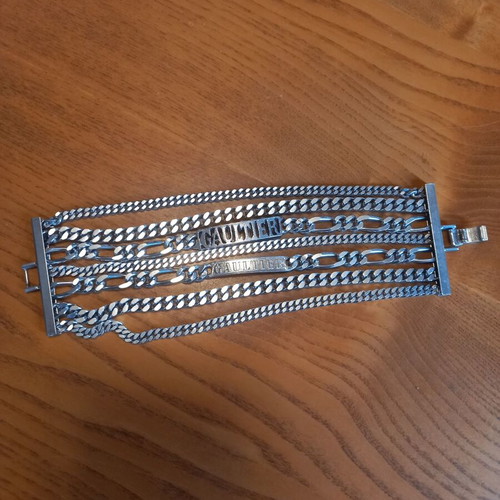 Jean Paul Gaultier bracelet like new, silver, vintage 1990