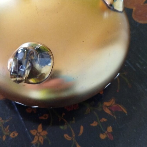 Art Nouveau vintage crystal fondue pot with hinged lid