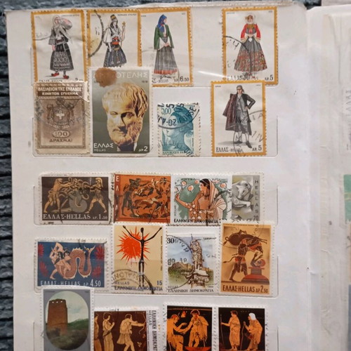 Stamps used, collection of 300+ pieces with album
