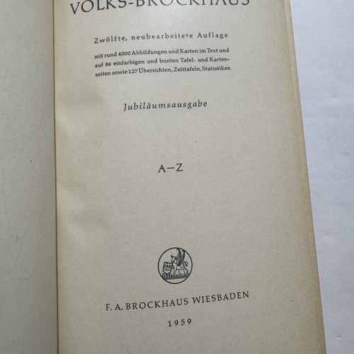 Der Volks-Brockhaus A–Z German encyclopedia 1959, like new