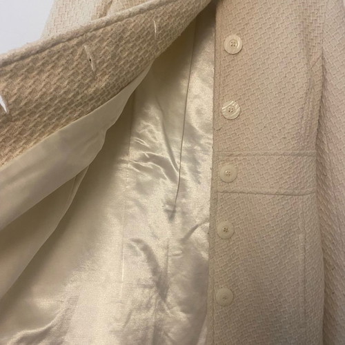 Wool blend coat used, 70% wool, beige, size S