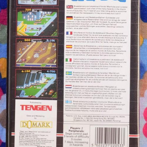 Paperboy Sega Mega Drive game used, action arcade 1990
