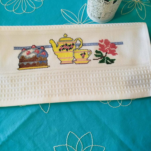 Kitchen towel embroidered handmade 100% cotton new
