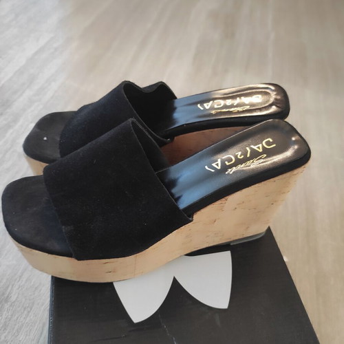 Sante platform sandals like new, black, size 38