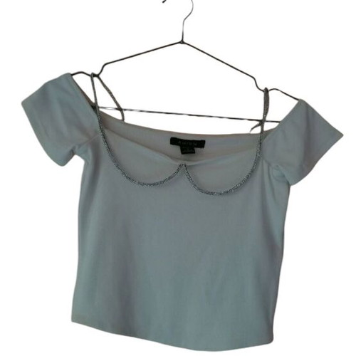 T-shirt new with diamond detail, white, size S