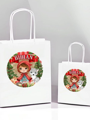 White Gift Bag Little Red Riding Hood 10 Pieces