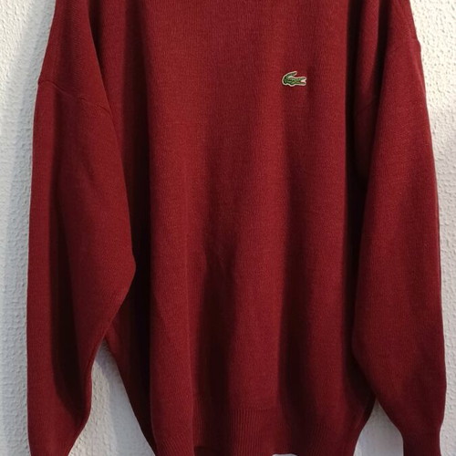 Lacoste knitwear used, burgundy No 5, Made in France
