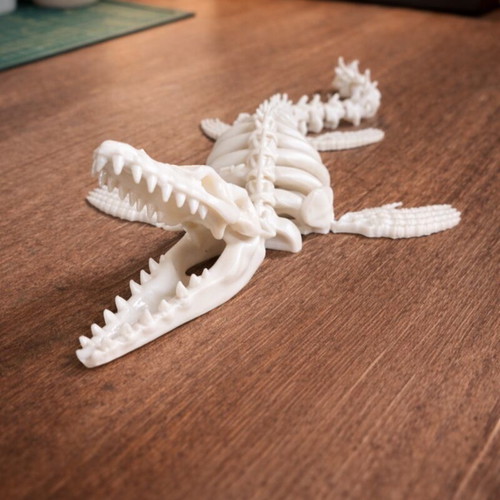 3D printed skeleton crocodile new, articulated and movable