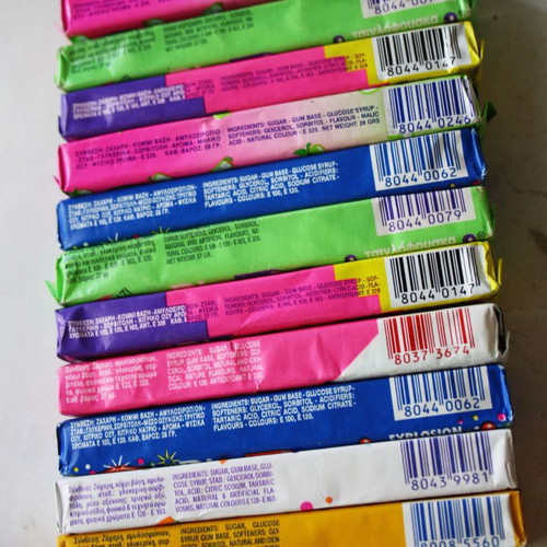 Big Babol gum new, 25 old sealed packs 1980-1990