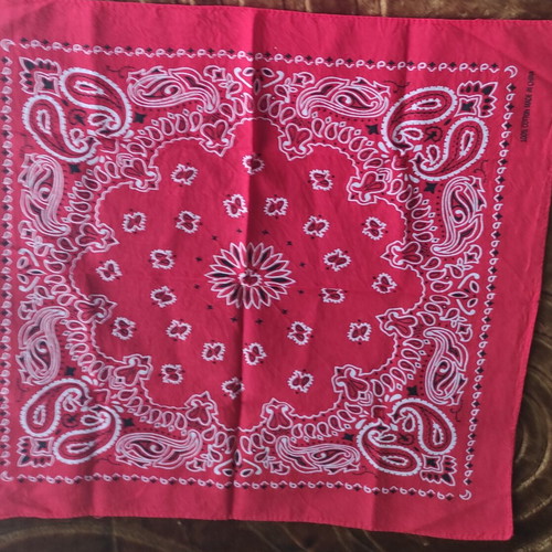 Bandana with paisley pattern like new, red