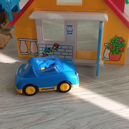 Playmobil 123 used toy car and house