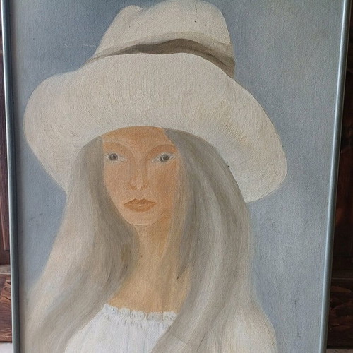 Canvas painting like new with artist signature and frame 60x50