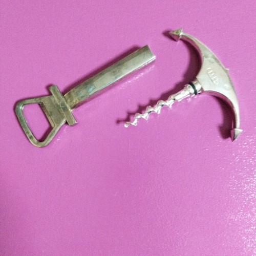 Silver bottle opener and corkscrew like new