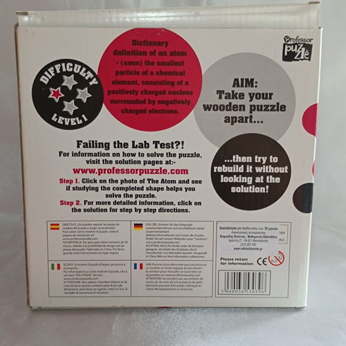 The Atom Puzzle wooden educational toy used