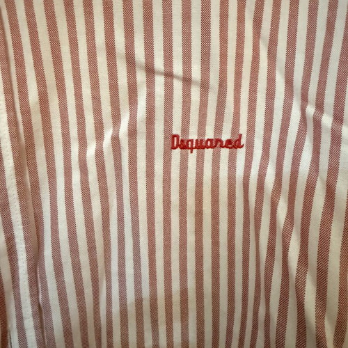 Dsquared2 Striped Shirt Size 52 Like New, Red White Long Sleeve