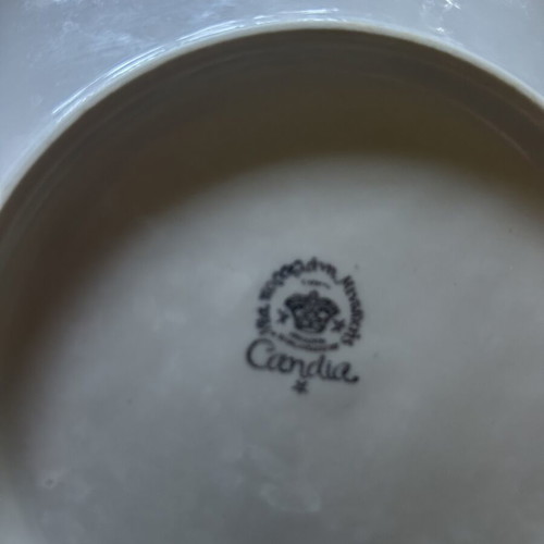 Candia porcelain dinnerware set used, 12 plates and assorted pieces