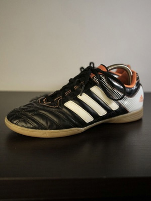 Adidas Copa indoor soccer shoes used, black eco leather, size 8.5 US