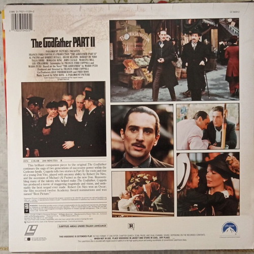 The Godfather Part II Laser Videodisc like new
