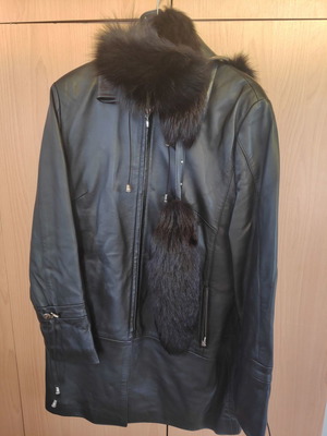 Δερμάτινο τζάκετ γυναικείο Nappa μεταχειρισμένο, μαύρο, μέγεθος L