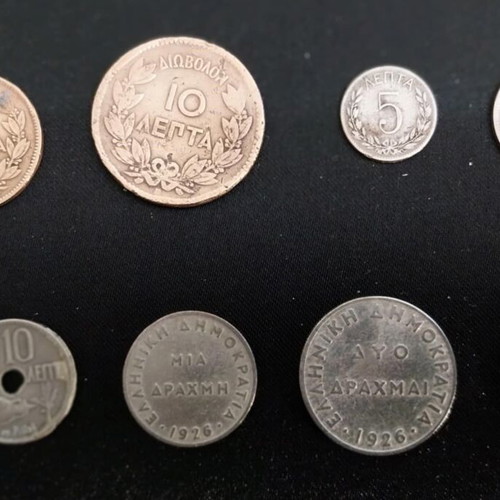 Set of 9 Greek coins 1869-1930