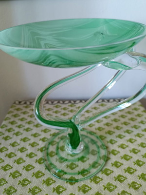 Vintage bonbonniere made of blown glass Krosno like new