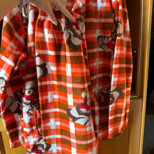 Fleece pajama set thick orange new XXXL